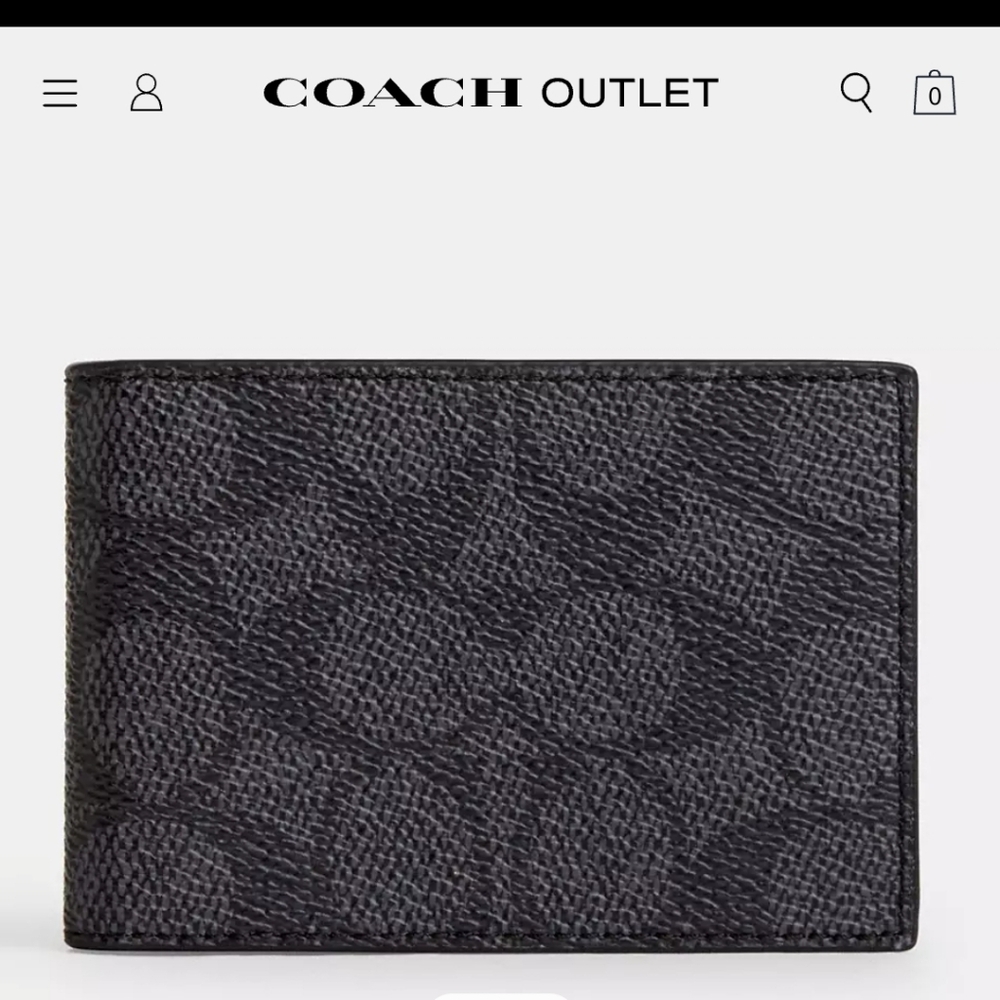 Coach Compact Credit Card Holder In Signature Canvas